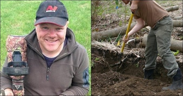 Metal Detector Sounds, Guy Starts Digging & Sees Something Shiny… Jackpot! - picture 2