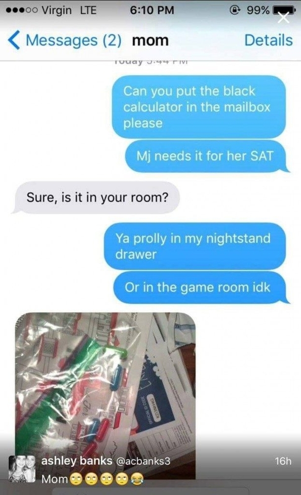 Mom Finds "Drugs" In Her Teen's Room, So She Sends Her Daughter A Hilarious Text... - picture 2