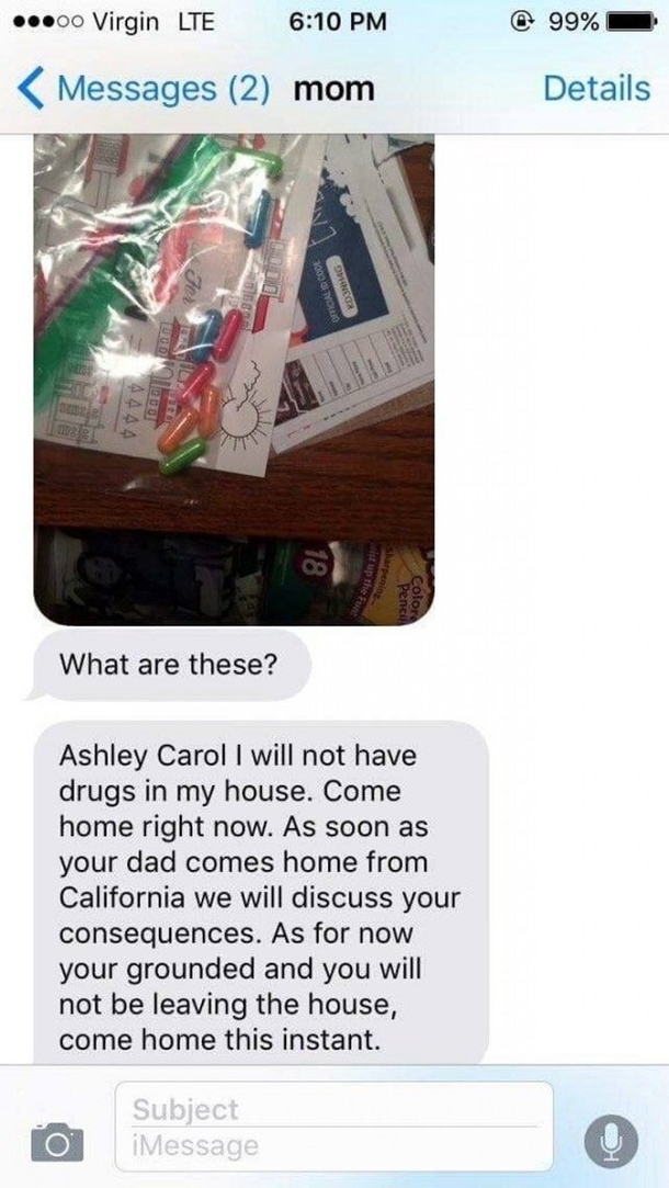 Mom Finds "Drugs" In Her Teen's Room, So She Sends Her Daughter A Hilarious Text... - picture 3
