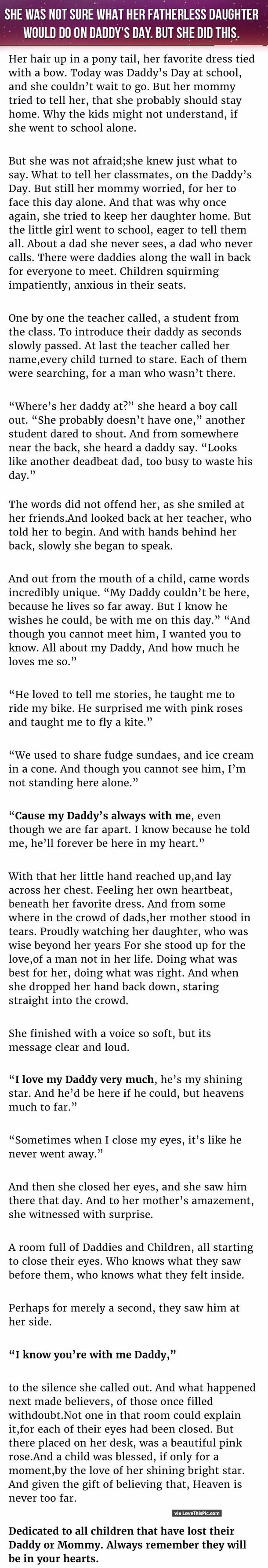 Mom Is Not Sure What Her Fatherless Daughter Would Do On Daddy’s Day. But She Did This.