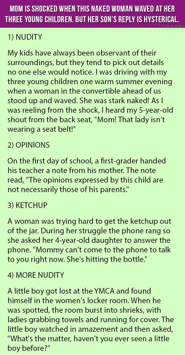 MOM IS SHOCKED WHEN THIS NAKED WOMAN WAVED AT HER THREE YOUNG CHILDREN. BUT HER SON’S REPLY IS HYSTERICAL. - picture 2