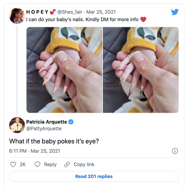 Mother gives her baby full stiletto manicure and posts photos to social media offering them to others - picture 3