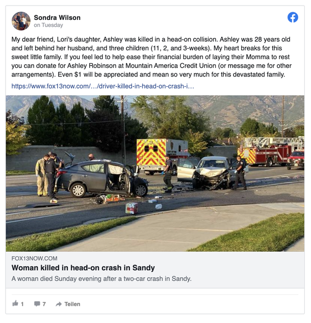 Mother of newborn dies in head-on crash by wrong way driver after buying diapers for child - picture 3