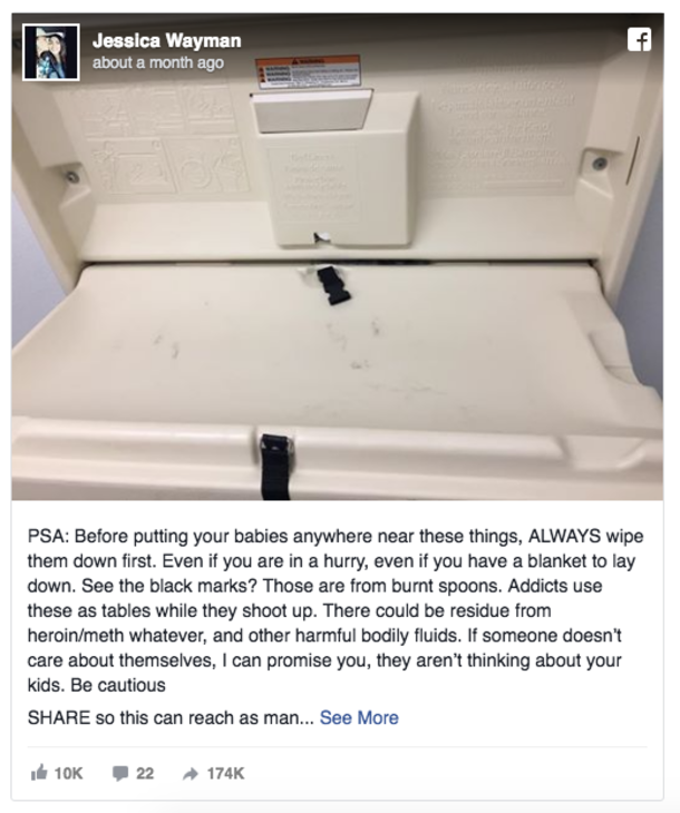 Mother Sends Out Vital Warning To Others About 'Black Marks' Found On Baby Changing Tables - picture 2