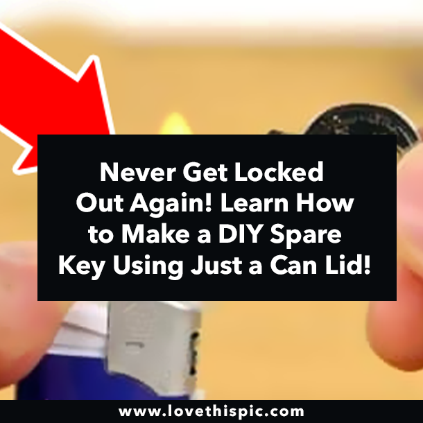 Never Get Locked Out Again! Learn How to Make a DIY Spare Key Using Just a Can Lid!