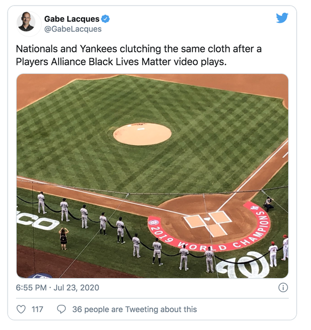 New York Yankees and Nationals decide to kneel before national anthem in support of Black Lives Matter - picture 2