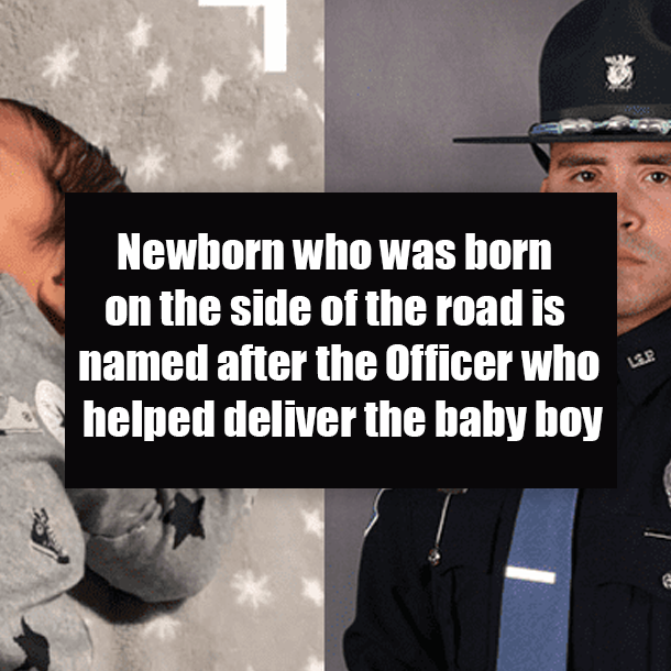 Newborn who was born on the side of the road is named after the Officer who helped deliver the baby boy
