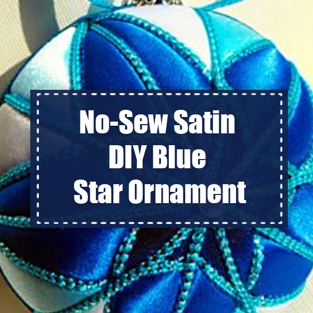 No-Sew Satin DIY Blue Star Ornament