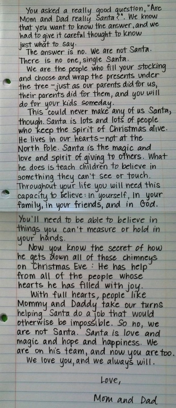 Note Gives Perfect Response After Child Asks ‘Are Mom & Dad Really Santa?’ - picture 3
