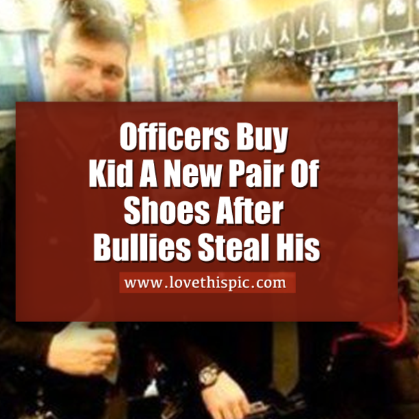 Officers Buy Kid A New Pair Of Shoes After Bullies Steal His