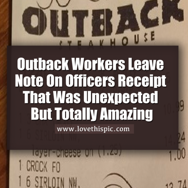 Officers Were Shocked To See What Restaurant Employees Wrote On Their Receipt