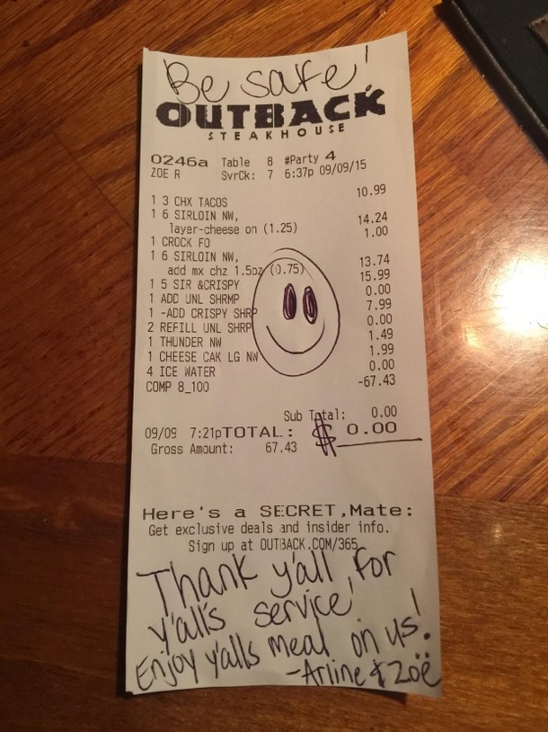 Officers Were Shocked To See What Restaurant Employees Wrote On Their Receipt - picture 2