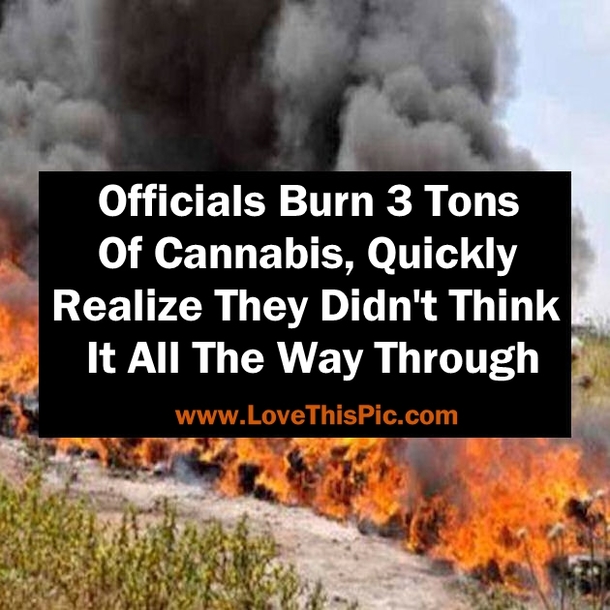 Officials Burn 3 Tons Of Cannabis, Quickly Realize They Didn't Think It All The Way Through