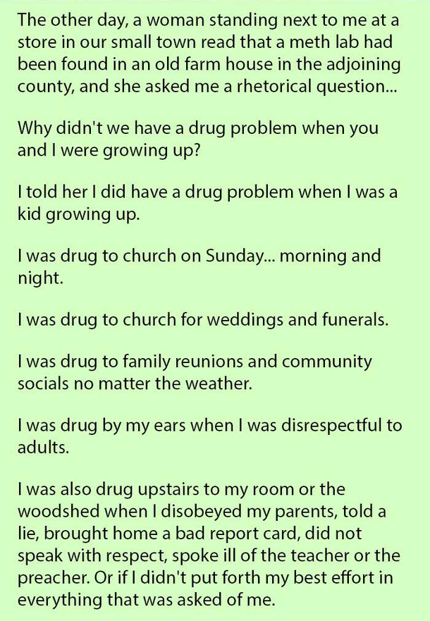 Old Man's Told His Life Was Easy, There Was No Drug Problem When He Was Growing Up, His Response? Perfect... - picture 2