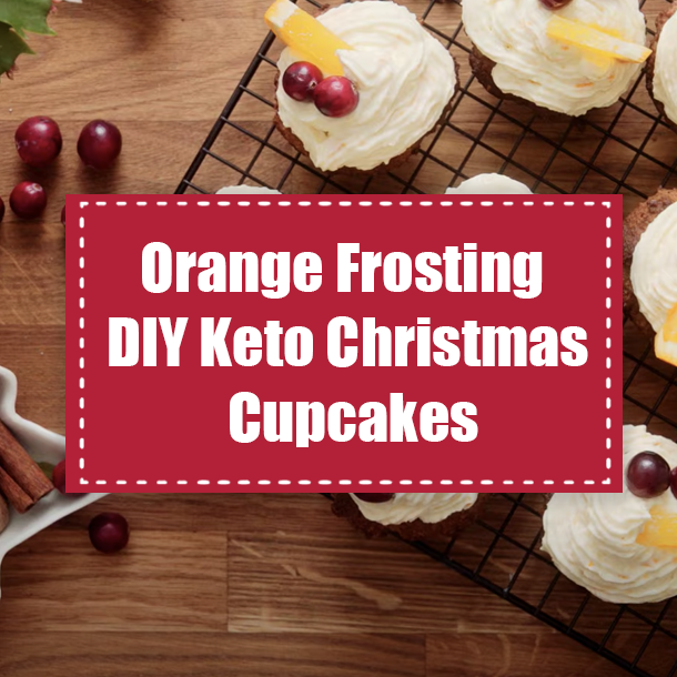 Orange Frosting DIY Keto Christmas Cupcakes
