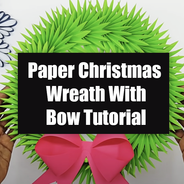 Paper Christmas Wreath With Bow Tutorial