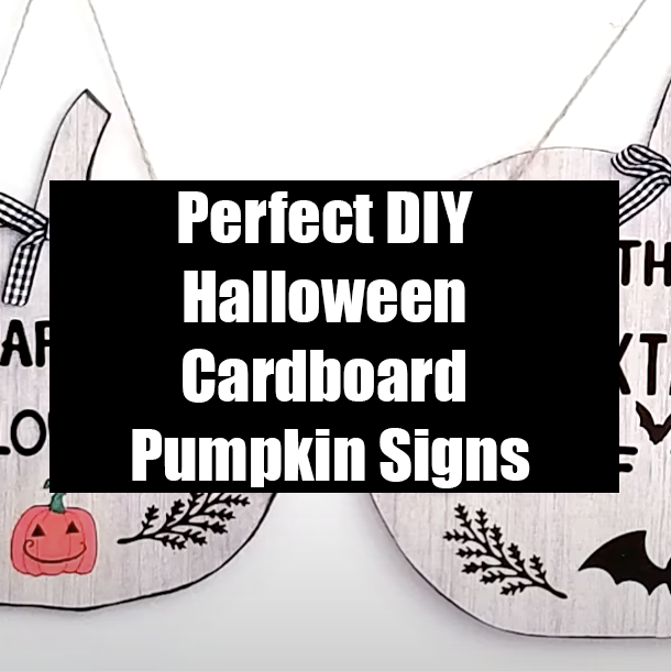 Perfect DIY Halloween Cardboard Pumpkin Signs