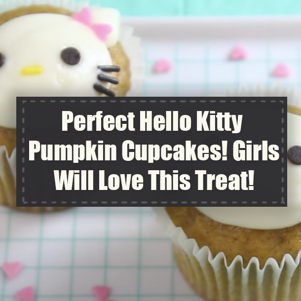 Perfect Hello Kitty Pumpkin Cupcakes! Girls Will Love This Treat!