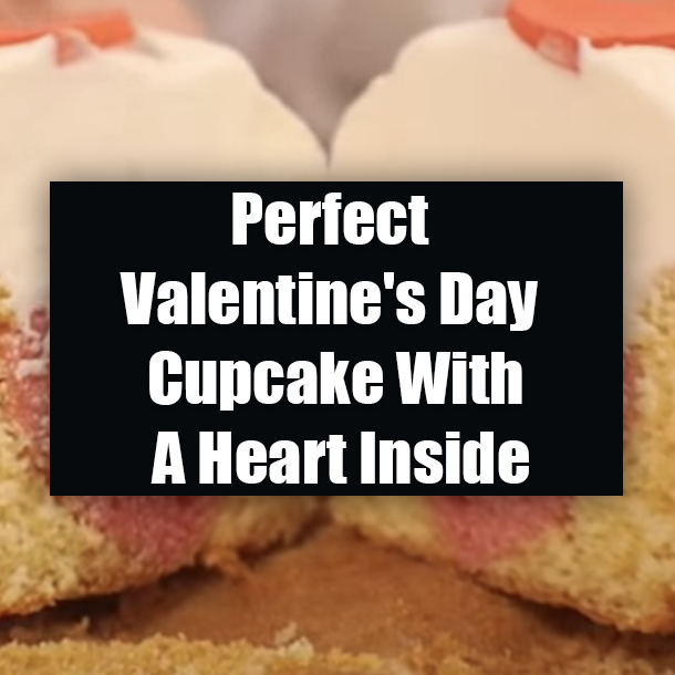 Perfect Valentine's Day Cupcake With A Heart Inside