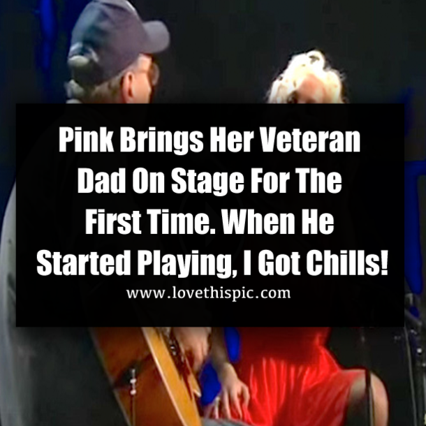 Pink Brings Her Veteran Dad On Stage For The First Time. When He Started Playing, I Got Chills!