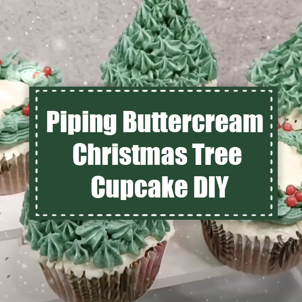Piping Buttercream Christmas Tree Cupcake DIY