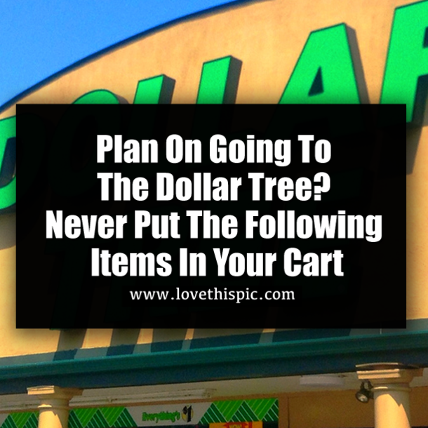 Plan On Going To The Dollar Tree? Never Put The Following Items In Your Cart