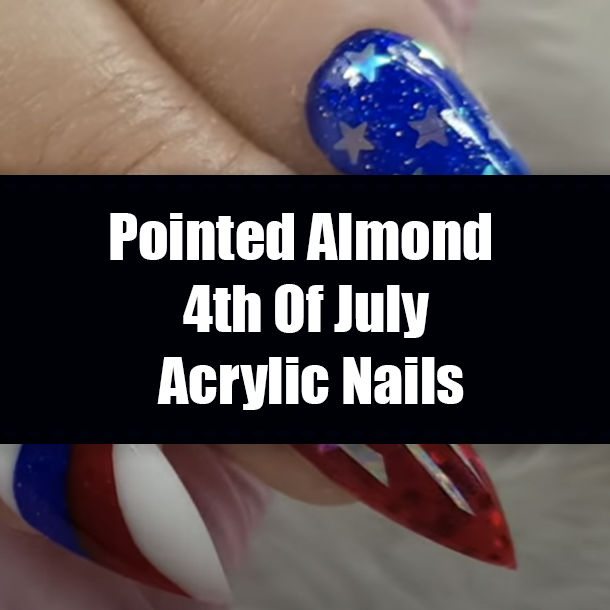 Pointed Almond 4th Of July Acrylic Nails
