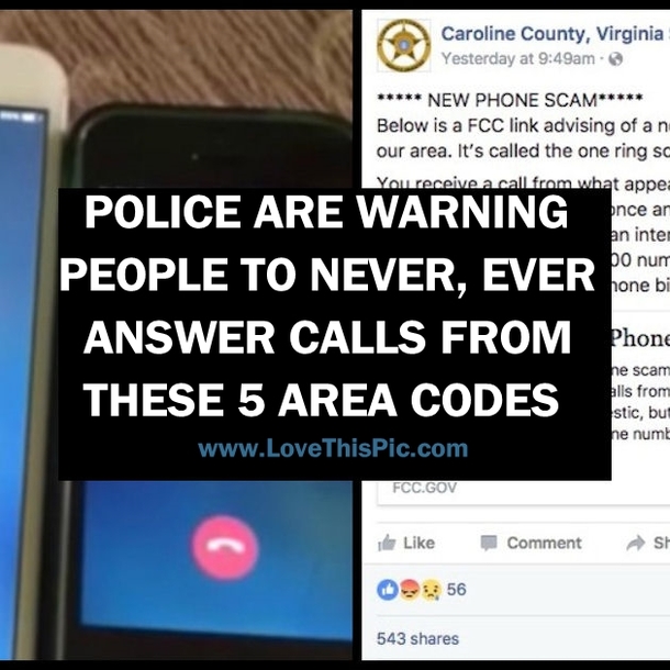 POLICE ARE WARNING PEOPLE TO NEVER, EVER ANSWER CALLS FROM THESE 5 AREA CODES