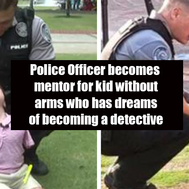 Police Officer becomes mentor for kid without arms who has dreams of becoming a detective