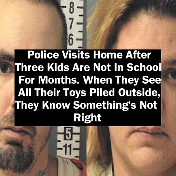 Police Visits Home After Three Kids Are Not In School For Months. When They See All Their Toys Piled Outside, They Know Something's Not Right