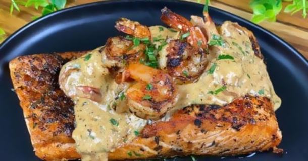 Popular Blackened Salmon With Sautéed Shrimp - picture 2