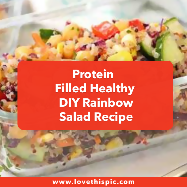 Protein Filled Healthy DIY Rainbow Salad Recipe