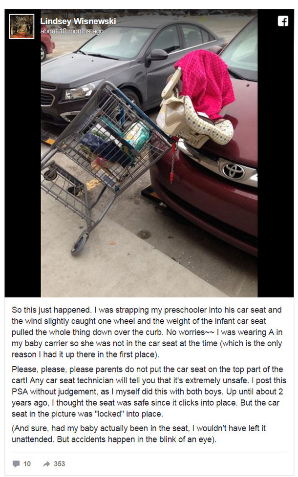 PSA: Never Place A Baby's Car Seat On A Top Of A Shopping Cart. - picture 3
