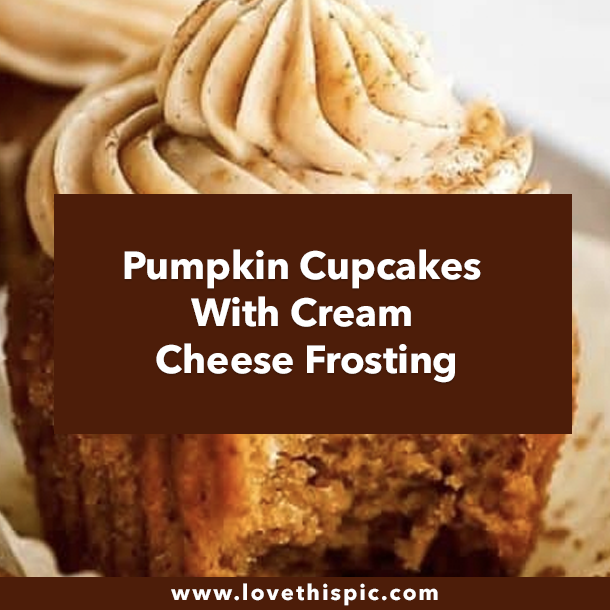 Pumpkin Cupcakes With Cream Cheese Frosting