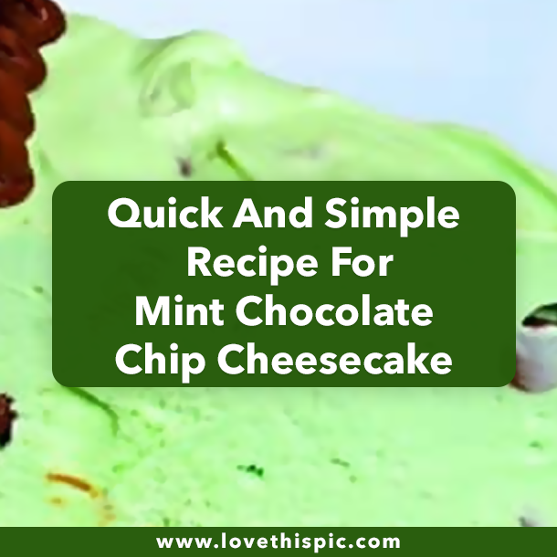 Quick And Simple Recipe For Mint Chocolate Chip Cheesecake