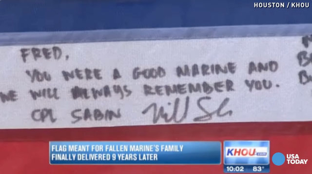Returning a fallen Marine's legacy: Man finds signed American flag for $5 at flea market and returns it to family - picture 2