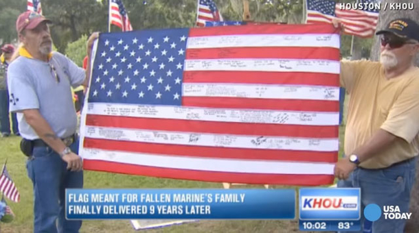 Returning a fallen Marine's legacy: Man finds signed American flag for $5 at flea market and returns it to family - picture 3