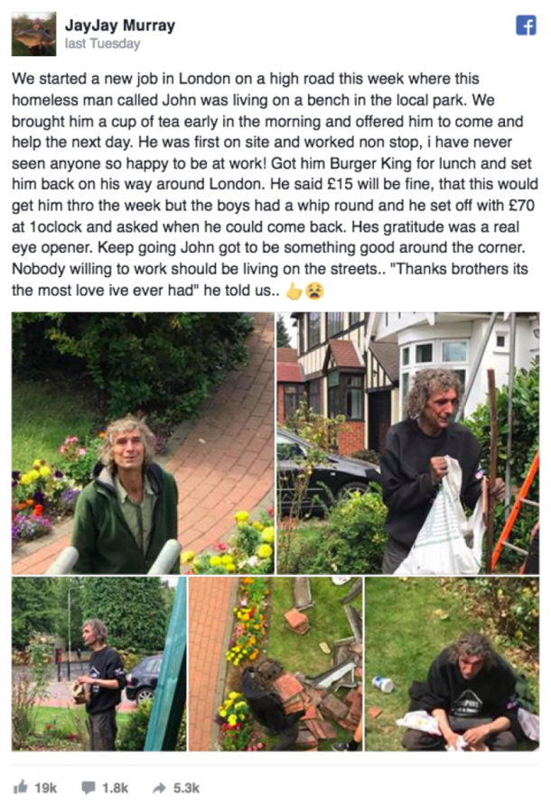 Roofer Sees Homeless Man And Offers Him A Job - Can't Believe What He Is Caught Doing - picture 5