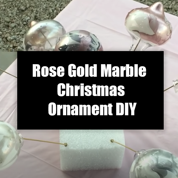 Rose Gold Marble Christmas Ornament DIY