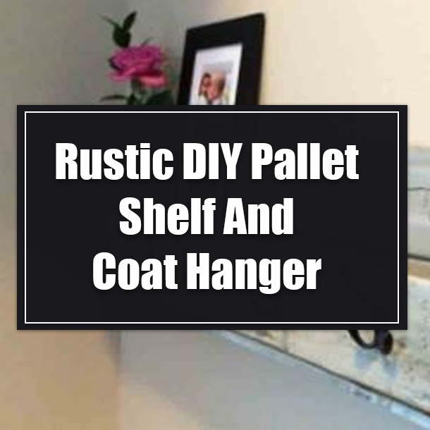 Rustic DIY Pallet Shelf And Coat Hanger