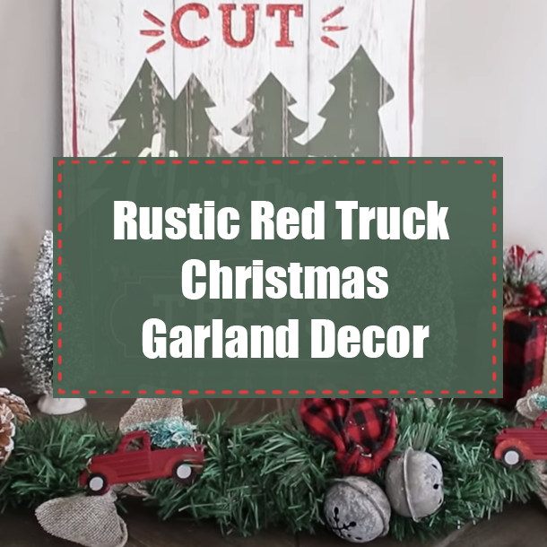 Rustic Red Truck Christmas Garland Decor
