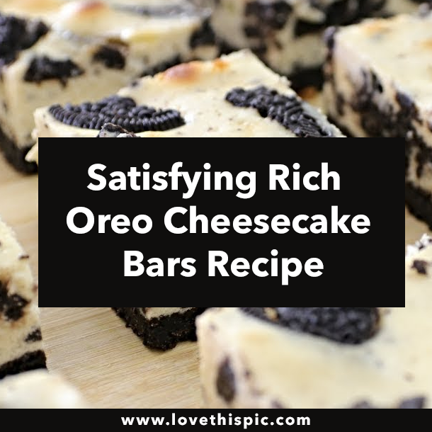 Satisfying Rich Oreo Cheesecake Bars Recipe