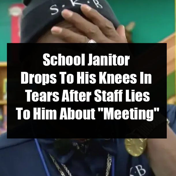 School Janitor Drops To His Knees In Tears After Staff Lies To Him About "Meeting"