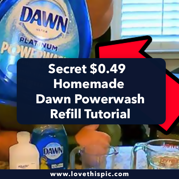 Secret $0.49 Homemade Dawn Powerwash Refill Tutorial