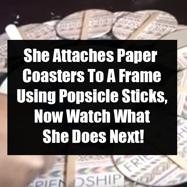 She Attaches Paper Coasters To A Frame Using Popsicle Sticks, Now Watch What She Does Next!