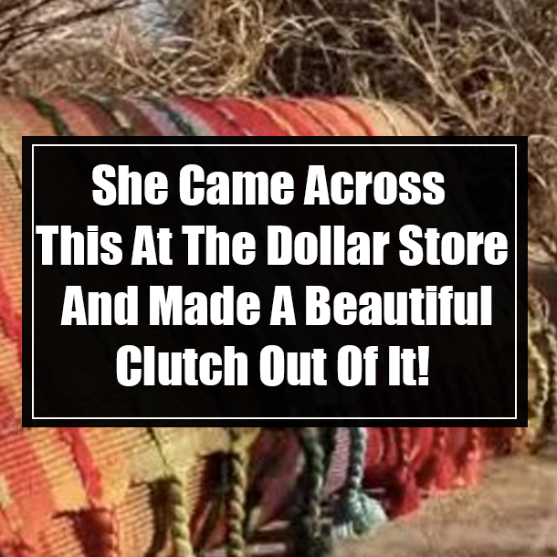 She Came Across This At The Dollar Store And Made A Beautiful Clutch Out Of It!