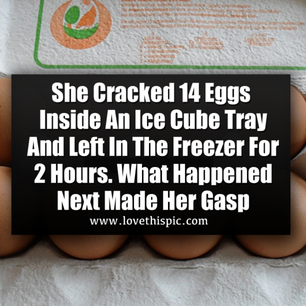 She Cracked 14 Eggs Inside An Ice Cube Tray And Left In The Freezer For 2 Hours. What Happened Next Made Her Gasp