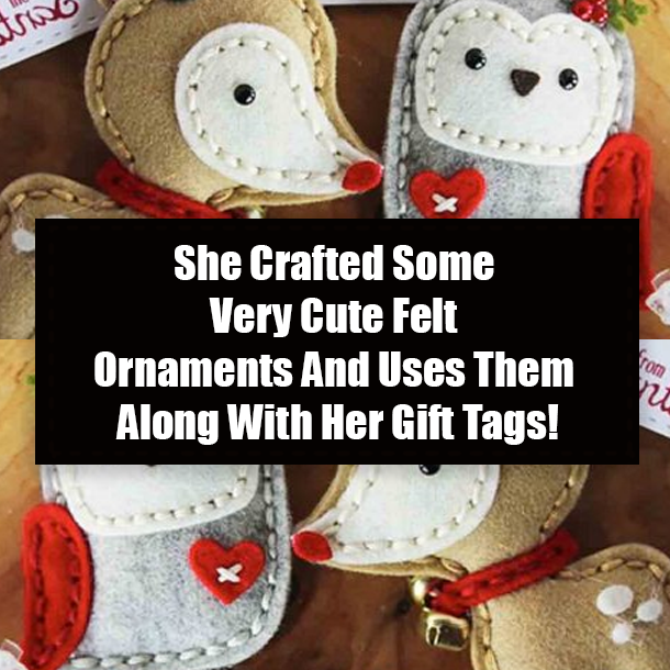 She Crafted Some Very Cute Felt Ornaments And Uses Them Along With Her Gift Tags!