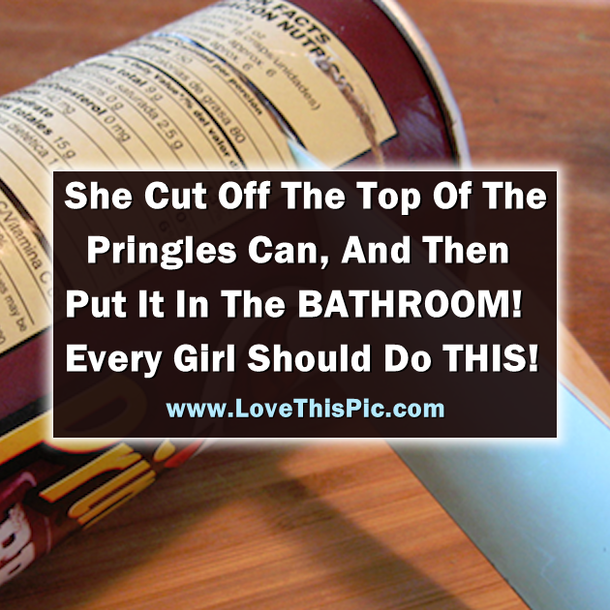 She Cut Off The Top Of The Pringles Can, And Uses It In The Most Brilliant Way!  Every Girl Should Do THIS!