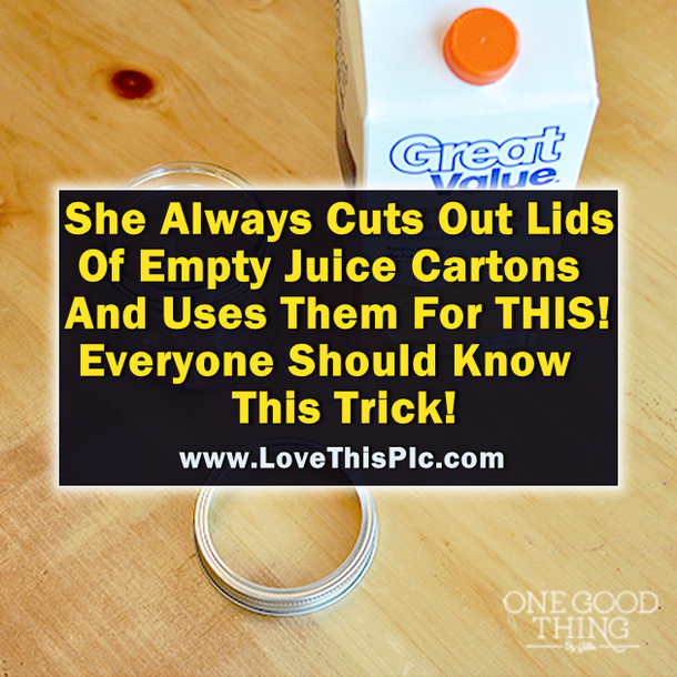 She Cuts Out Lids Of Empty Juice Cartons And Uses Them For THIS! Everyone Should Know This Useful Trick!